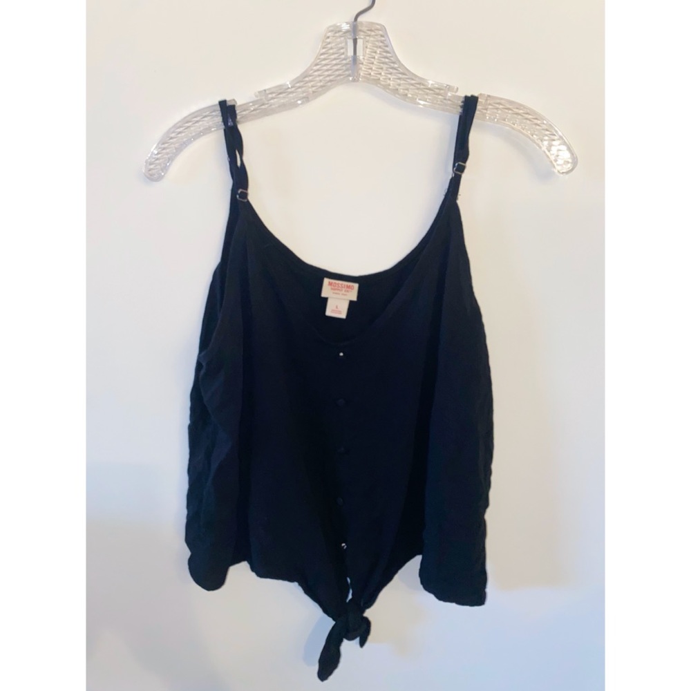 Black Knotted In The Front Tank Top